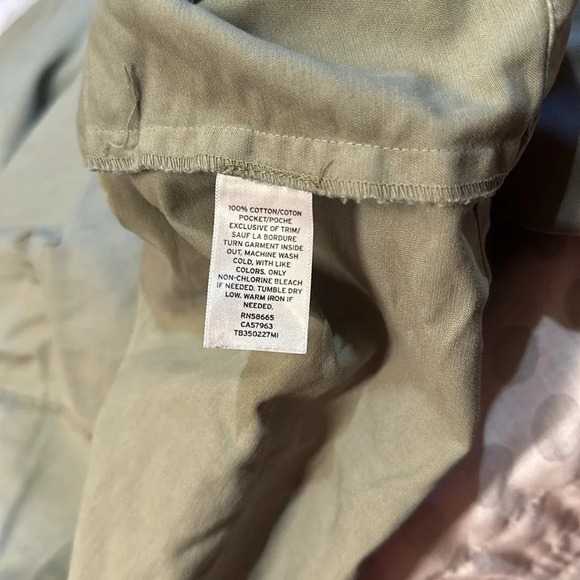 TREASURE & BOND STAND COLLAR COTTON TWIN JACKET IN GREEN BASIL L NWT - Picture 4 of 4